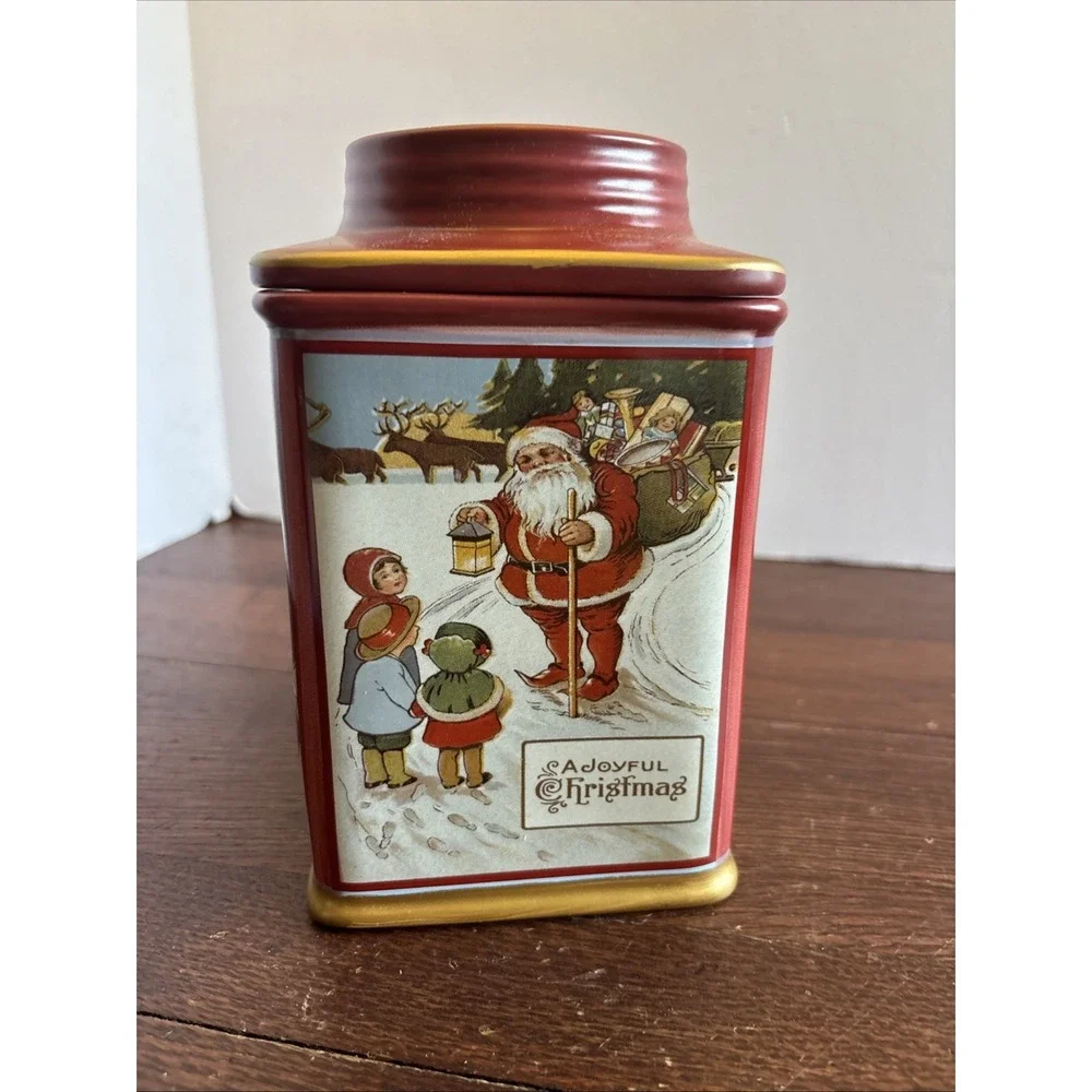 Oneida Sakura Holiday Memories Joyful Christmas Stoneware Canister 7‎ in